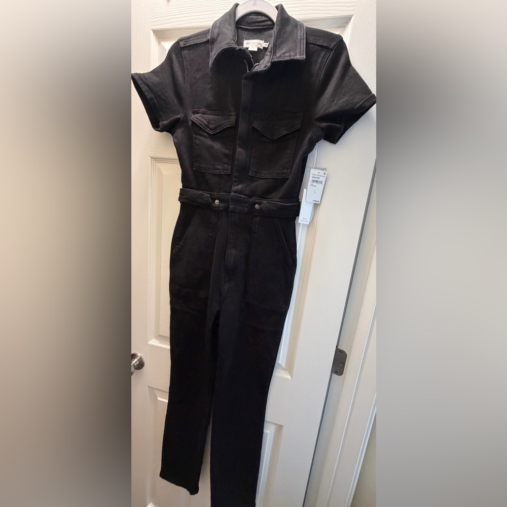 Good American Black Denim Jumpsuit